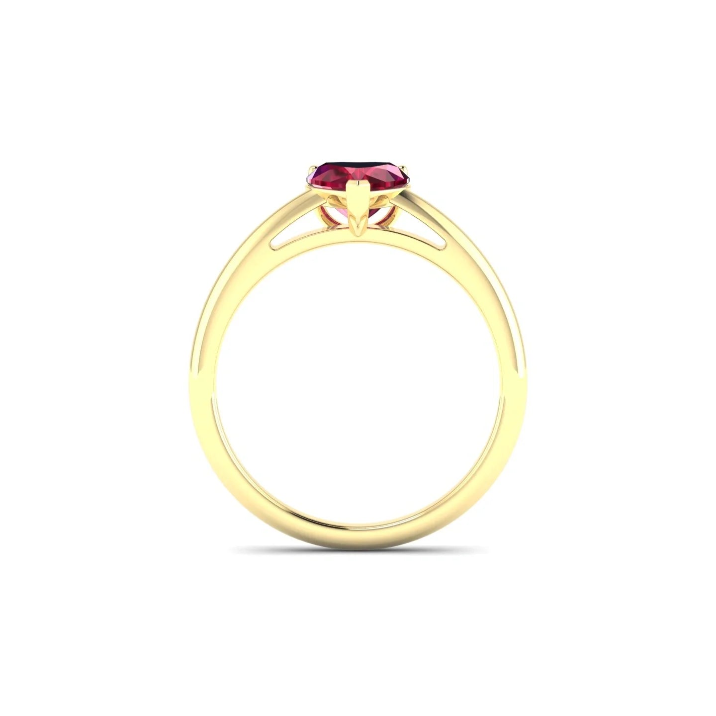 Treasure | 18k Yellow Gold 5.5 mm Heart Ruby Ring