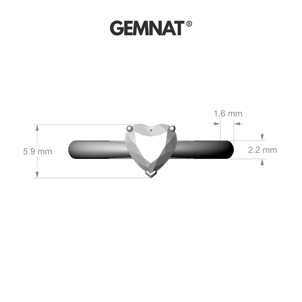 Treasure | 18k Rose Gold 5.5 mm Heart Emerald Ring