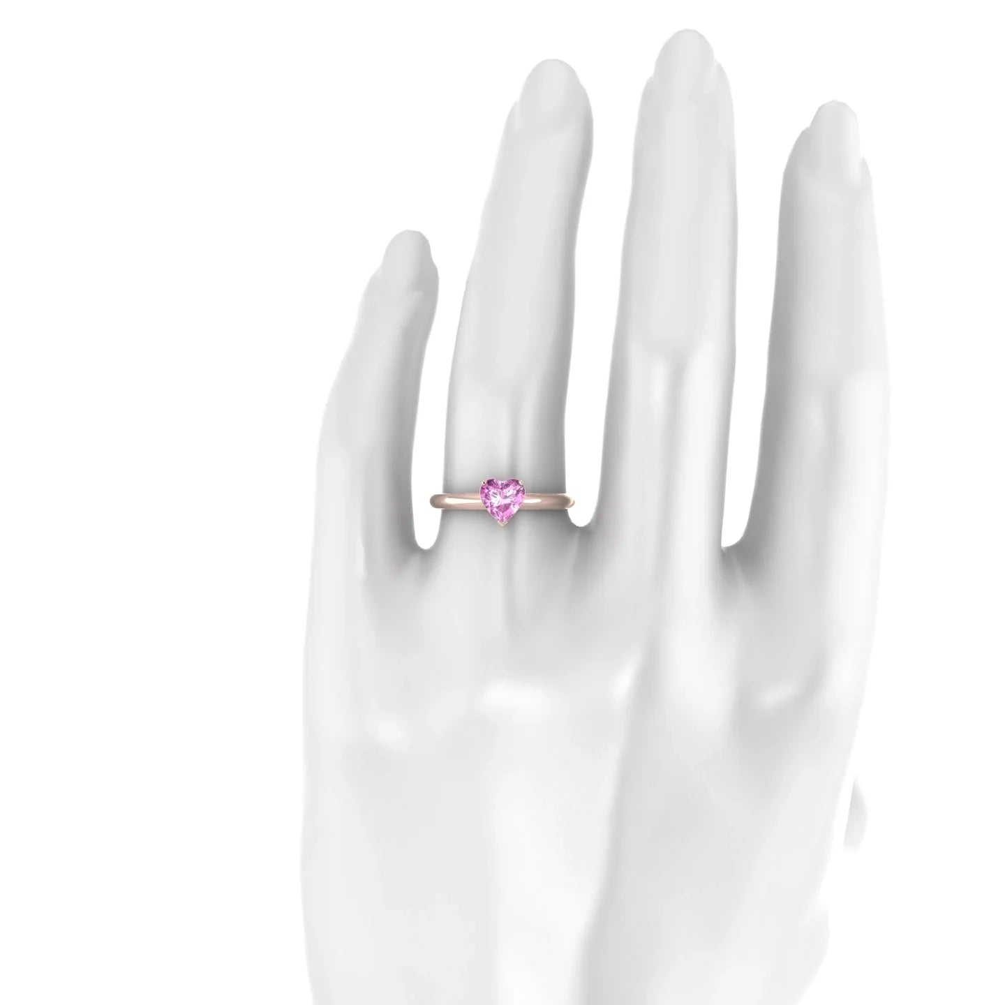 Treasure | 18k Rose Gold 5.5 mm Heart Pink Sapphire Ring