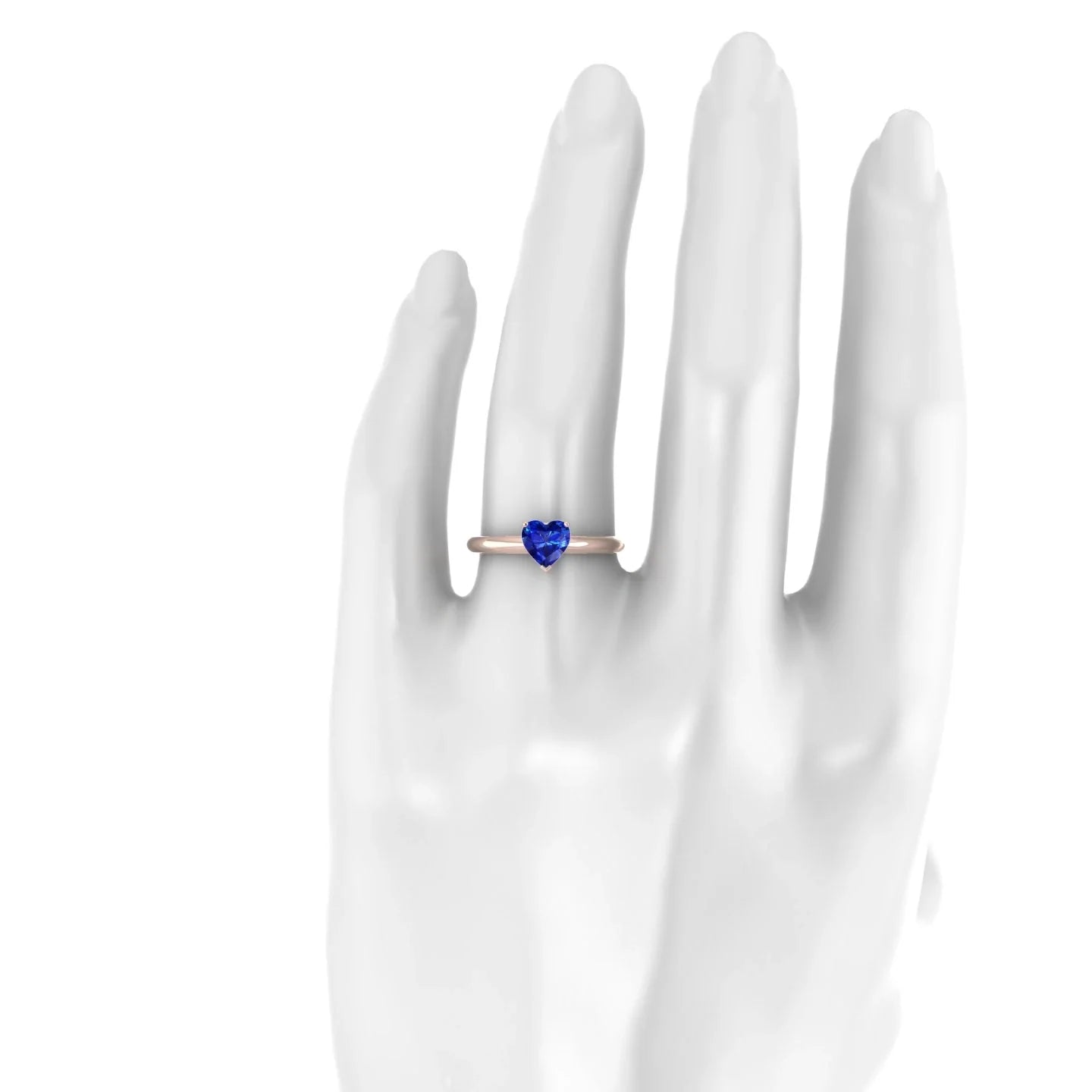 Treasure | 18k Rose Gold 5.5 mm Heart Sapphire Ring