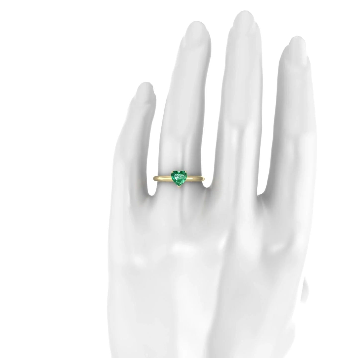 Treasure | 18k Yellow Gold 5.5 mm Heart Emerald Ring