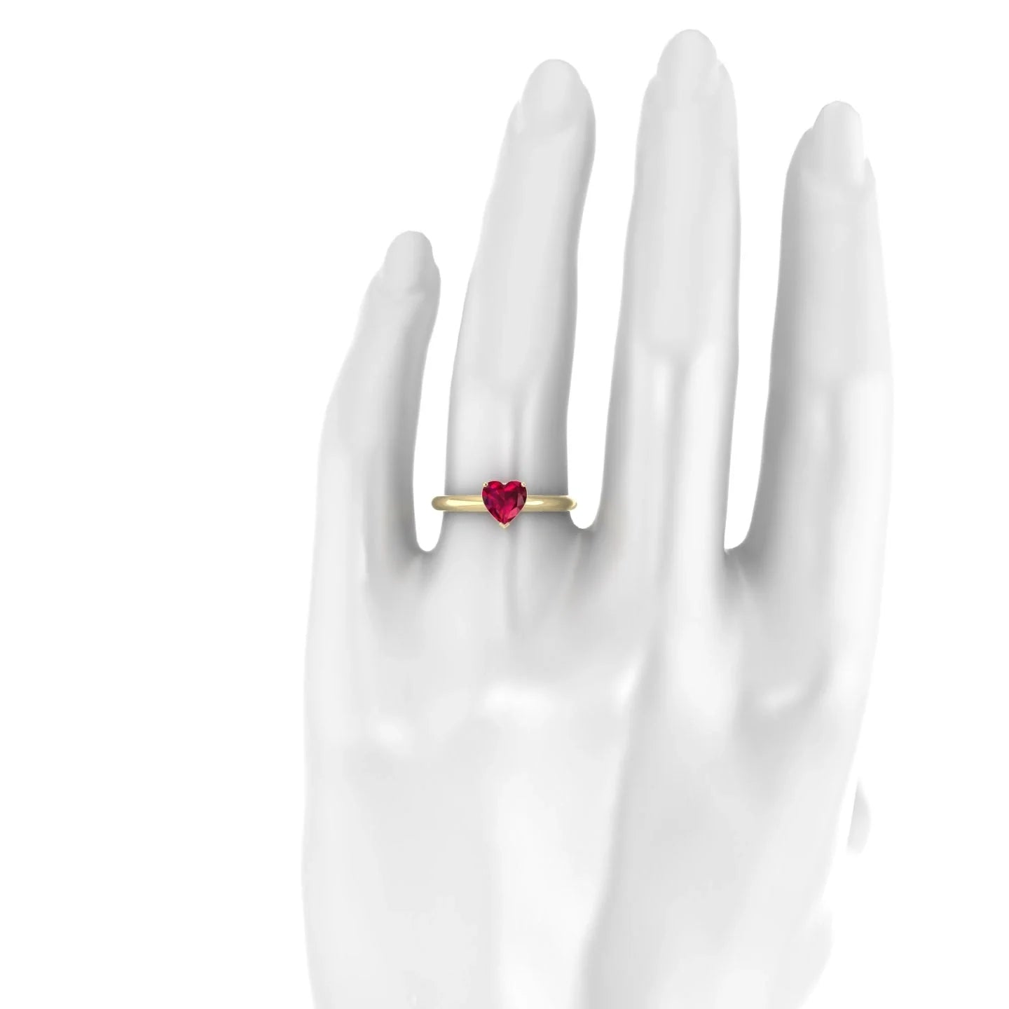 Treasure | 18k Yellow Gold 5.5 mm Heart Ruby Ring