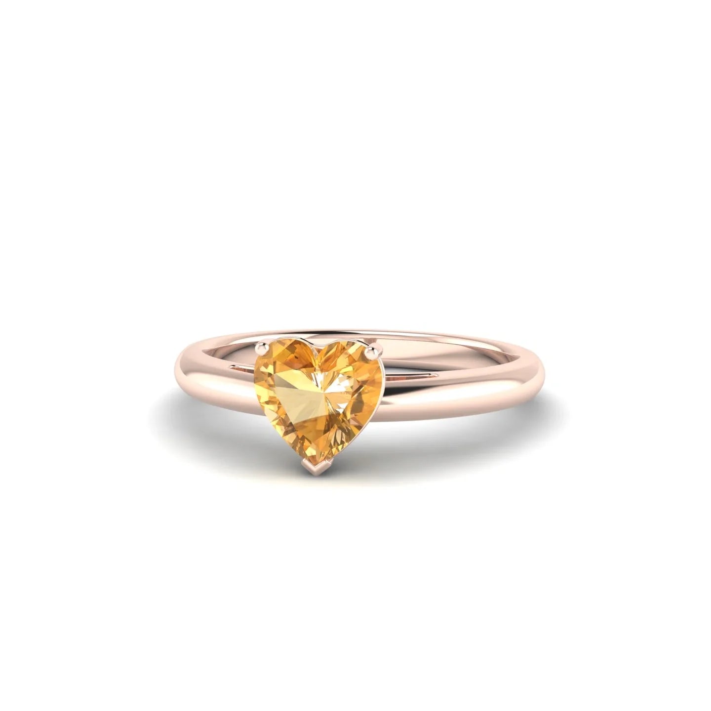 Treasure | 18k Rose Gold 6 mm Heart Citrine Ring