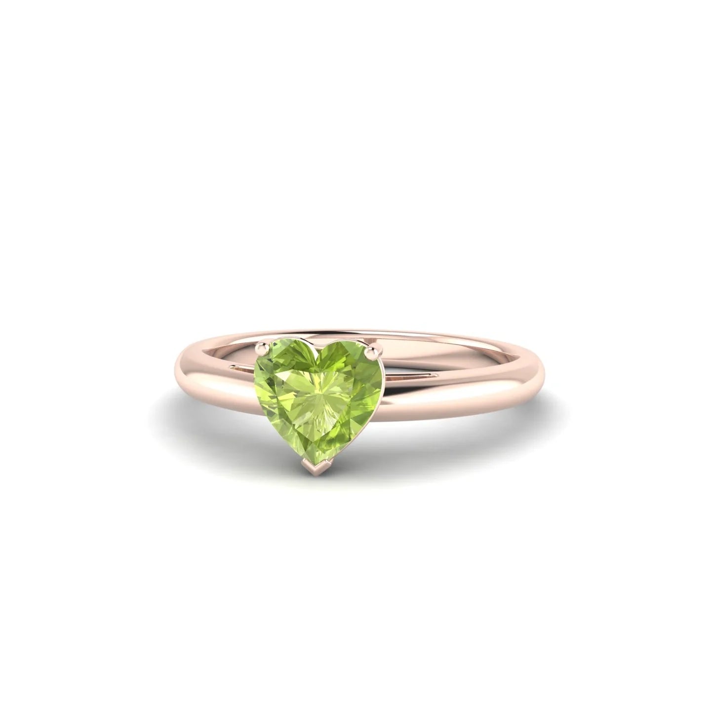 Treasure | 18k Rose Gold 6 mm Heart Peridot Ring