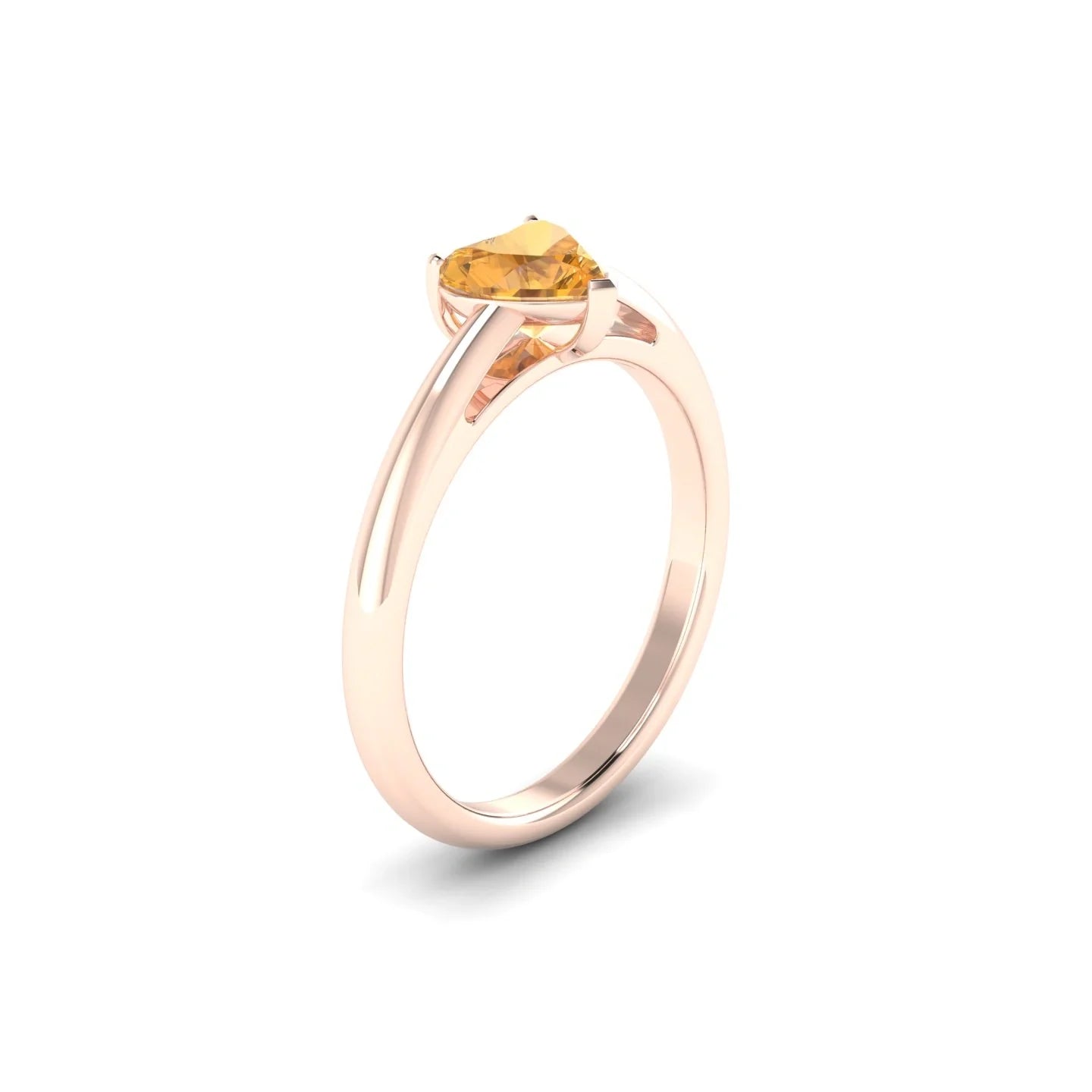 Treasure | 18k Rose Gold 6 mm Heart Citrine Ring