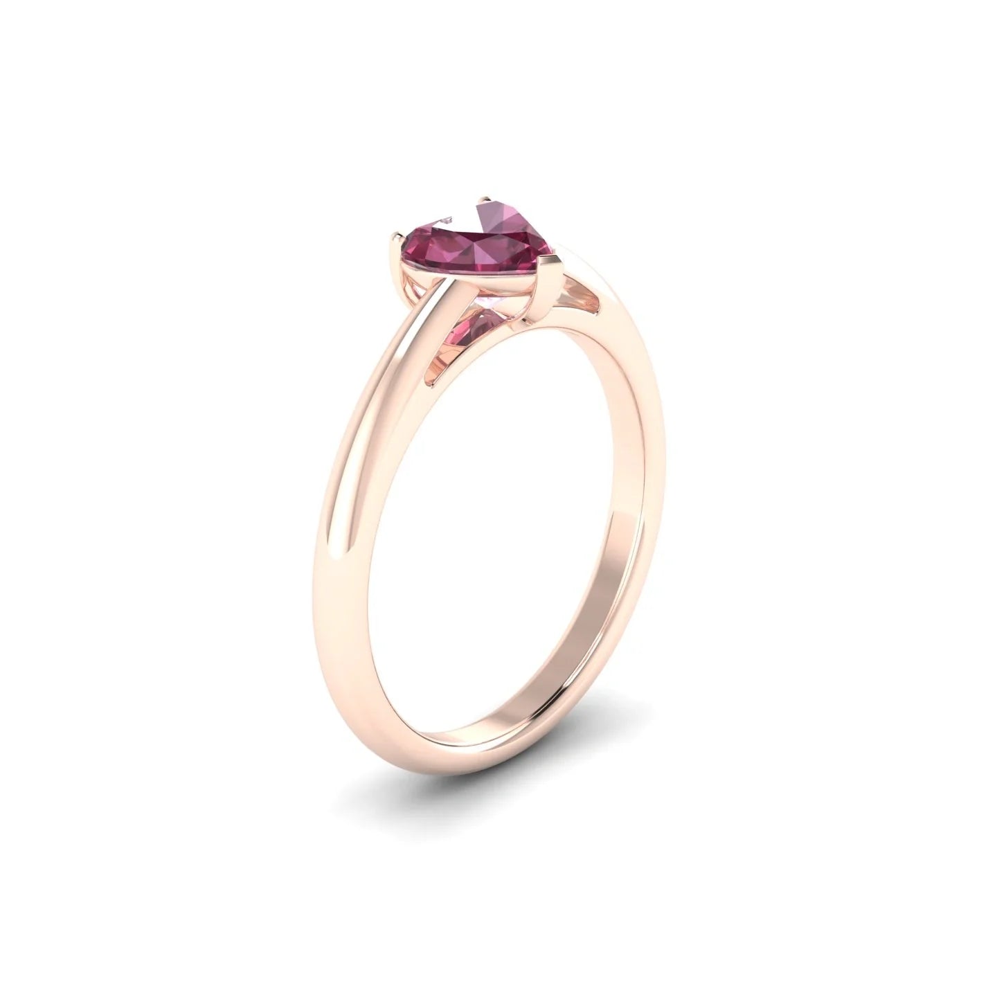 Treasure | 18k Rose Gold 6 mm Heart Rhodolite Ring