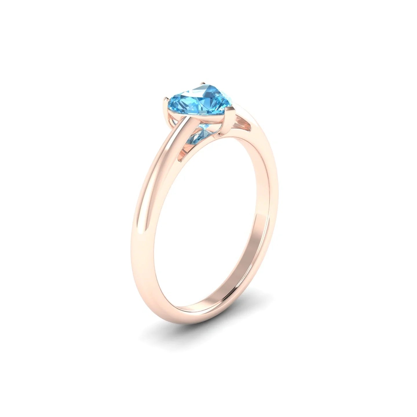 Treasure | 18k Rose Gold 6 mm Heart Topaz Ring