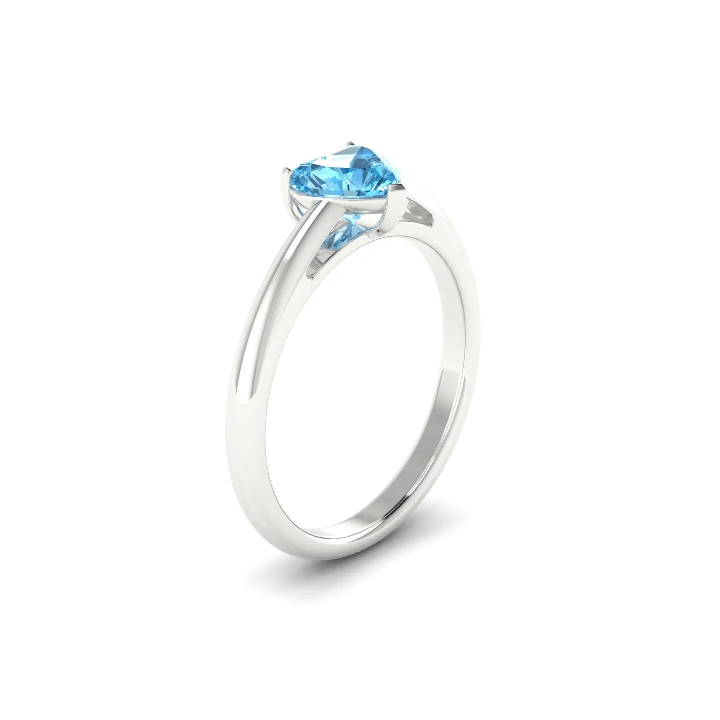 Treasure | 18k White Gold 6 mm Heart Topaz Ring