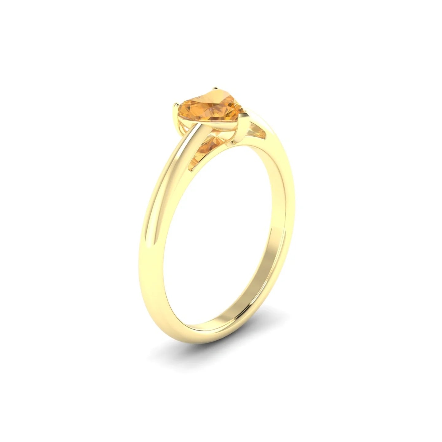 Treasure | 18k Yellow Gold 6 mm Heart Citrine Ring