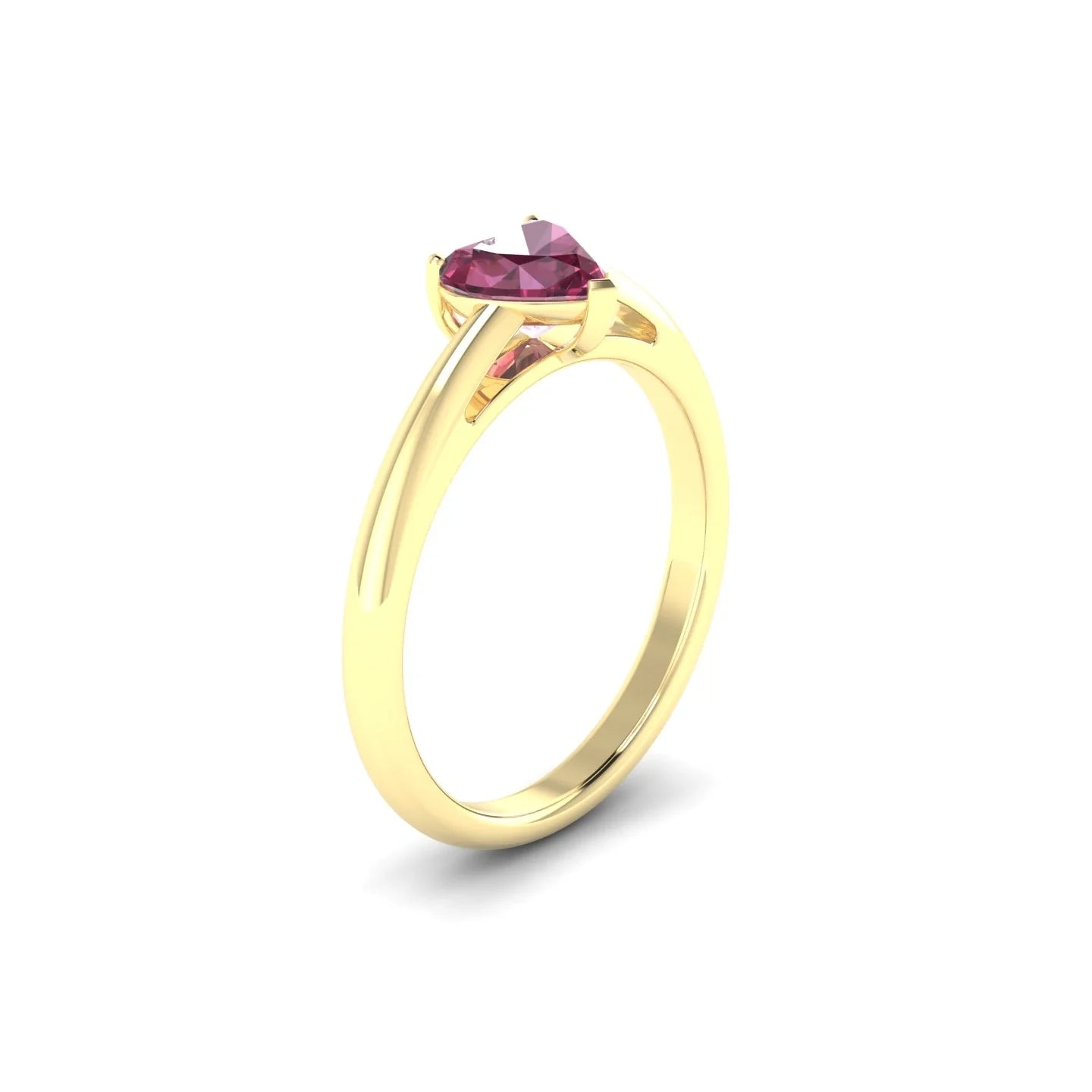 Treasure | 18k Yellow Gold 6 mm Heart Rhodolite Ring