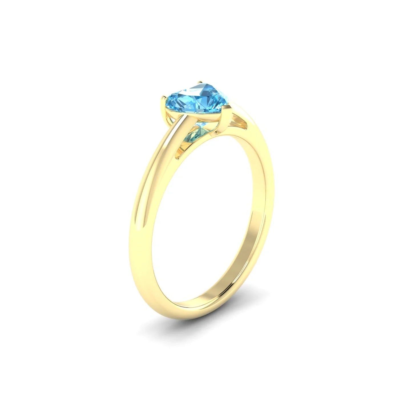 Treasure | 18k Yellow Gold 6 mm Heart Topaz Ring