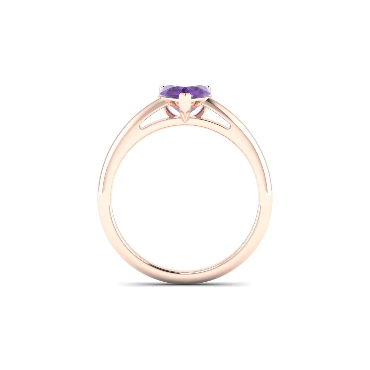 Treasure | 18k Rose Gold 6 mm Heart Amethyst Ring