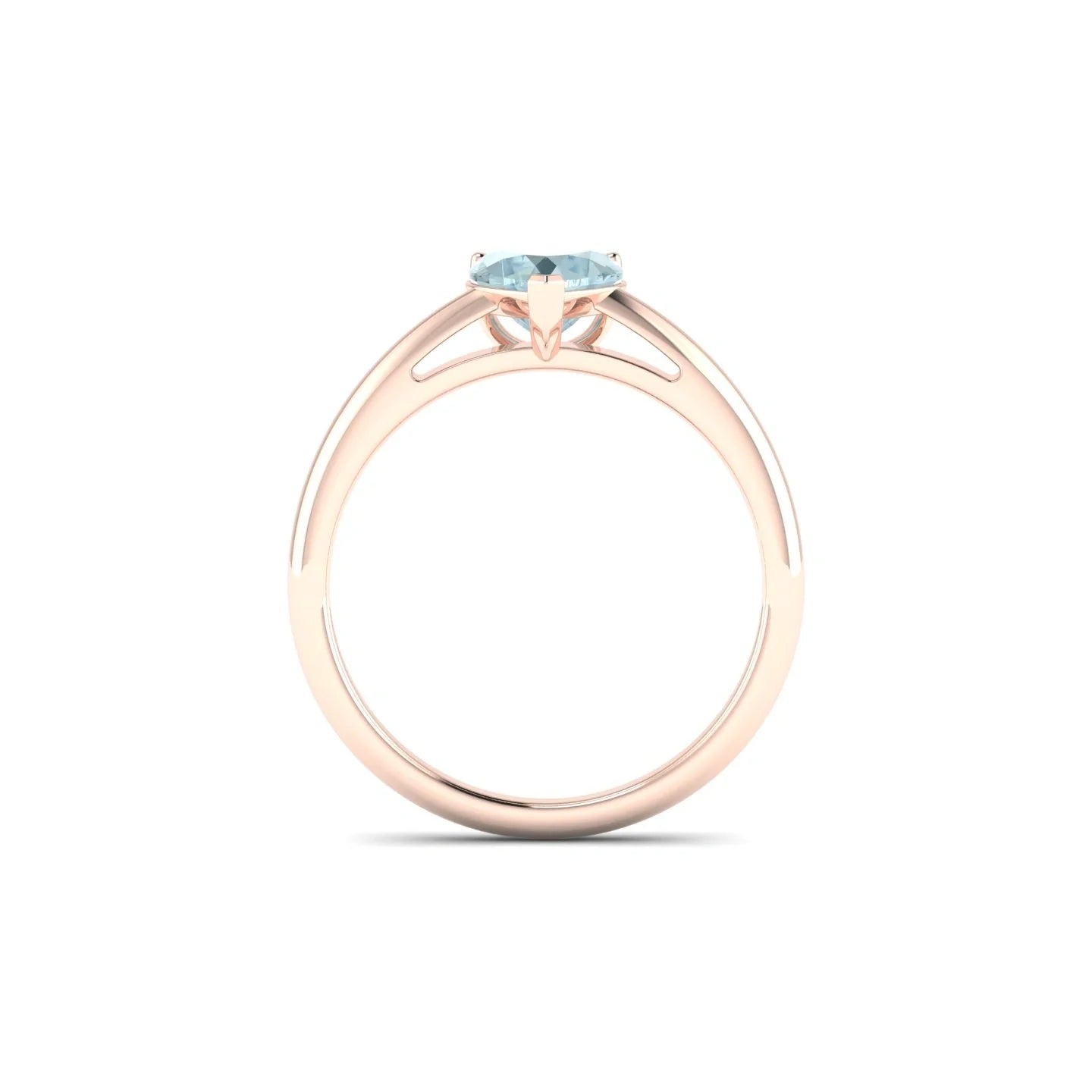Treasure | 18k Rose Gold 6 mm Heart Aquamarine Ring