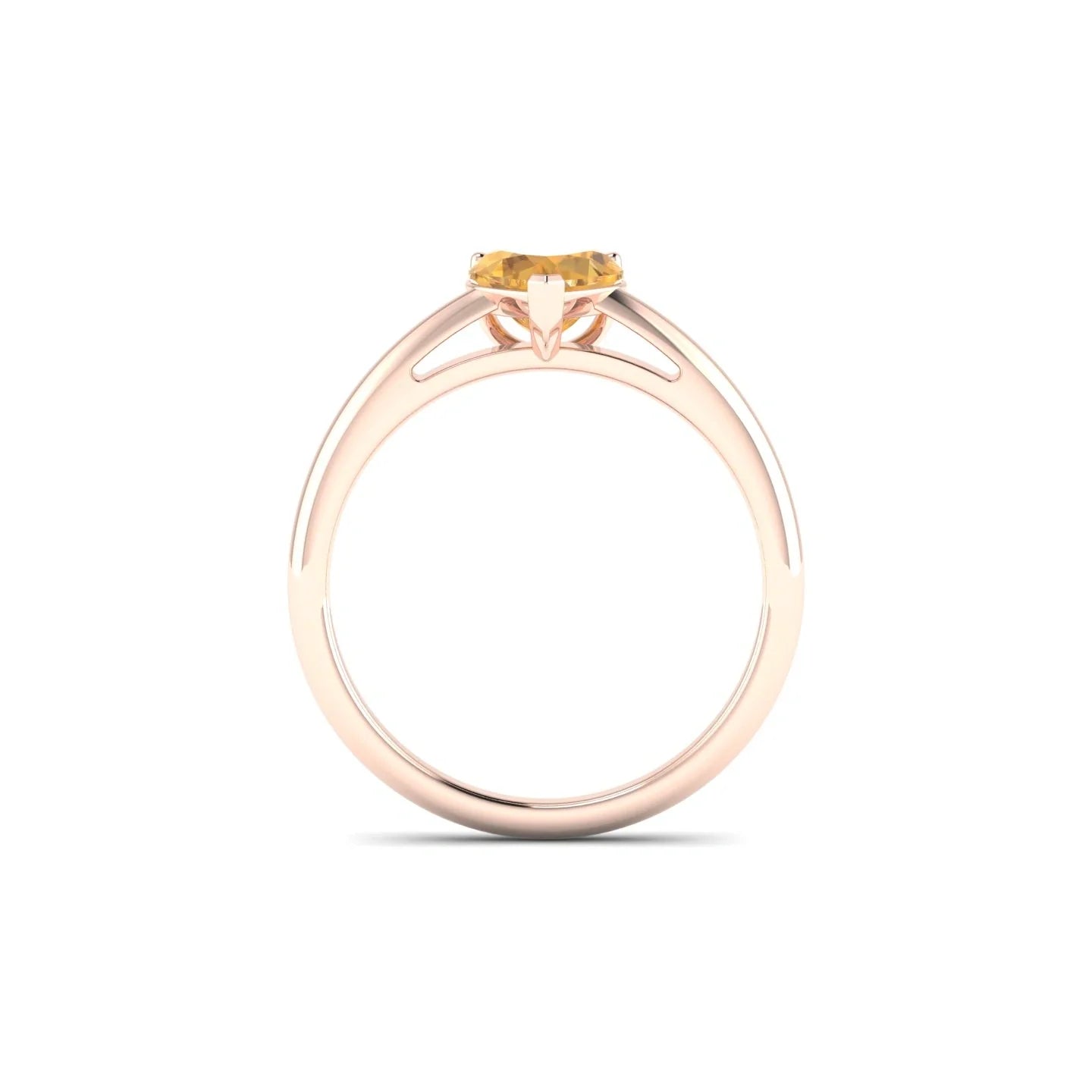 Treasure | 18k Rose Gold 6 mm Heart Citrine Ring