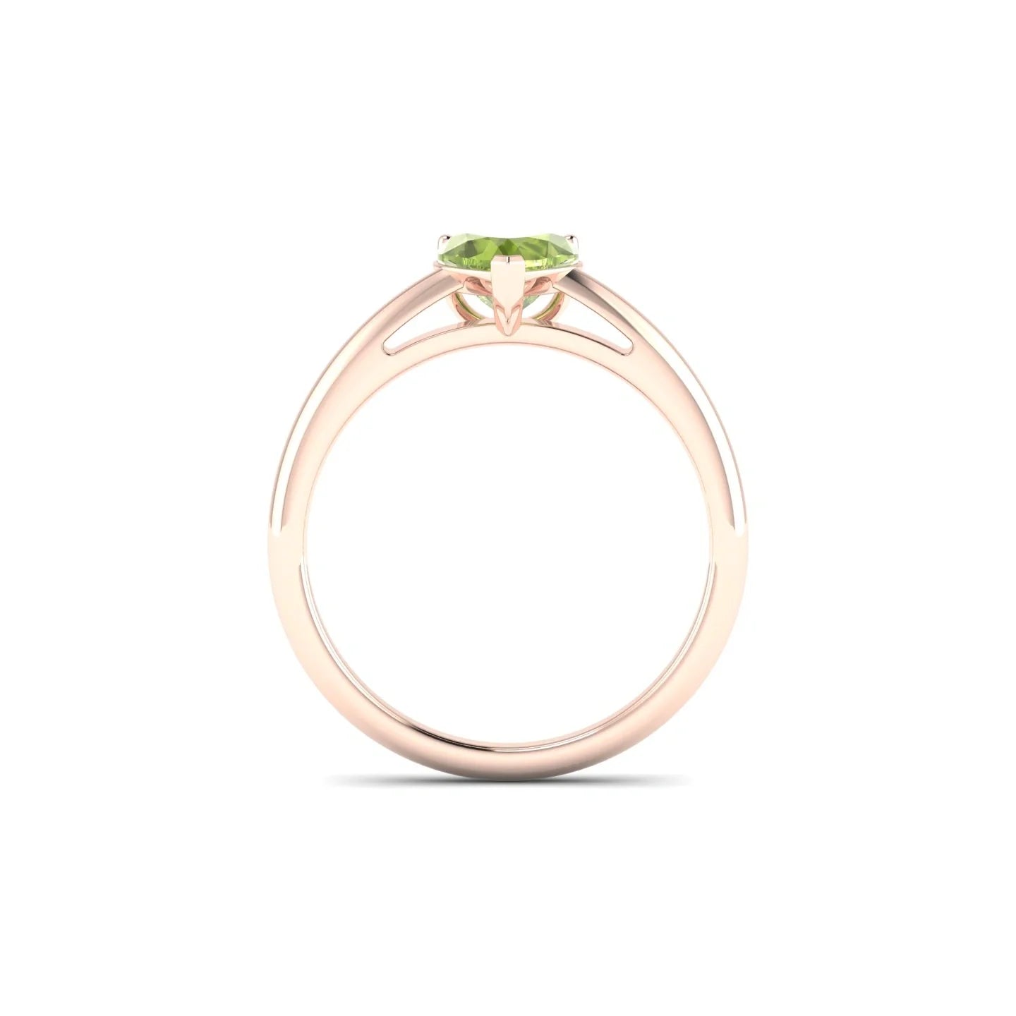 Treasure | 18k Rose Gold 6 mm Heart Peridot Ring