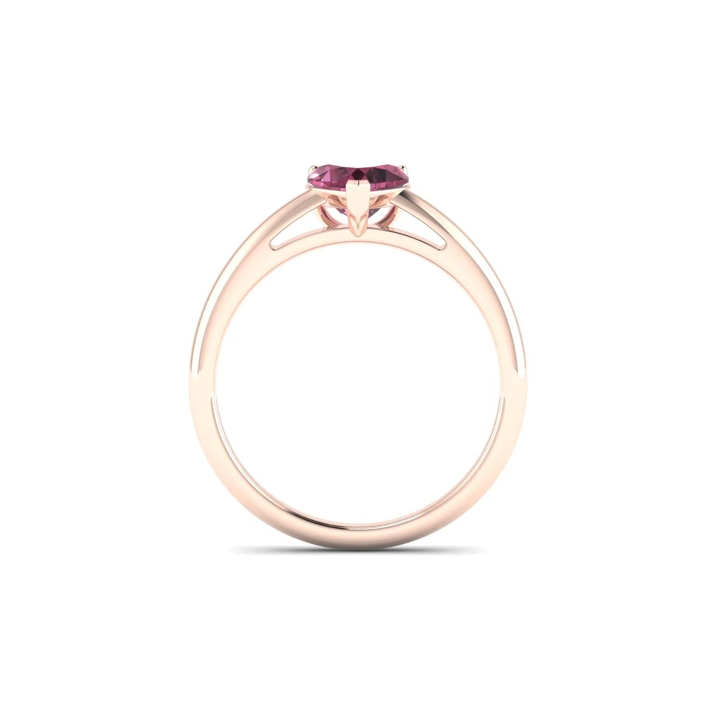 Treasure | 18k Rose Gold 6 mm Heart Rhodolite Ring