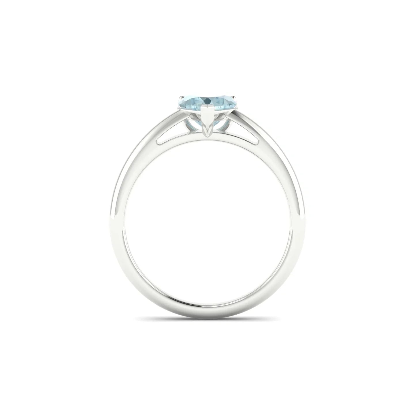 Treasure | 18k White Gold 6 mm Heart Aquamarine Ring