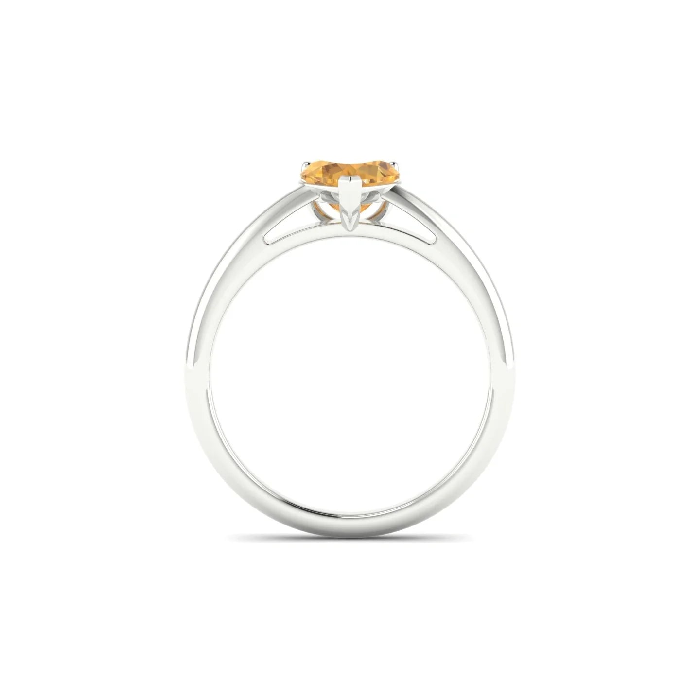 Treasure | 18k White Gold 6 mm Heart Citrine Ring