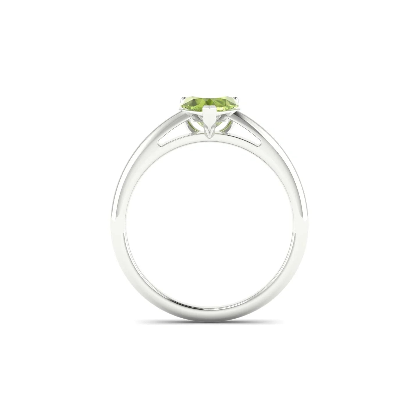 Treasure | 18k White Gold 6 mm Heart Peridot Ring