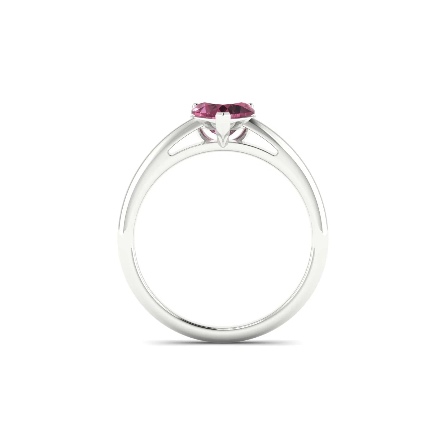 Treasure | 18k White Gold 6 mm Heart Rhodolite Ring