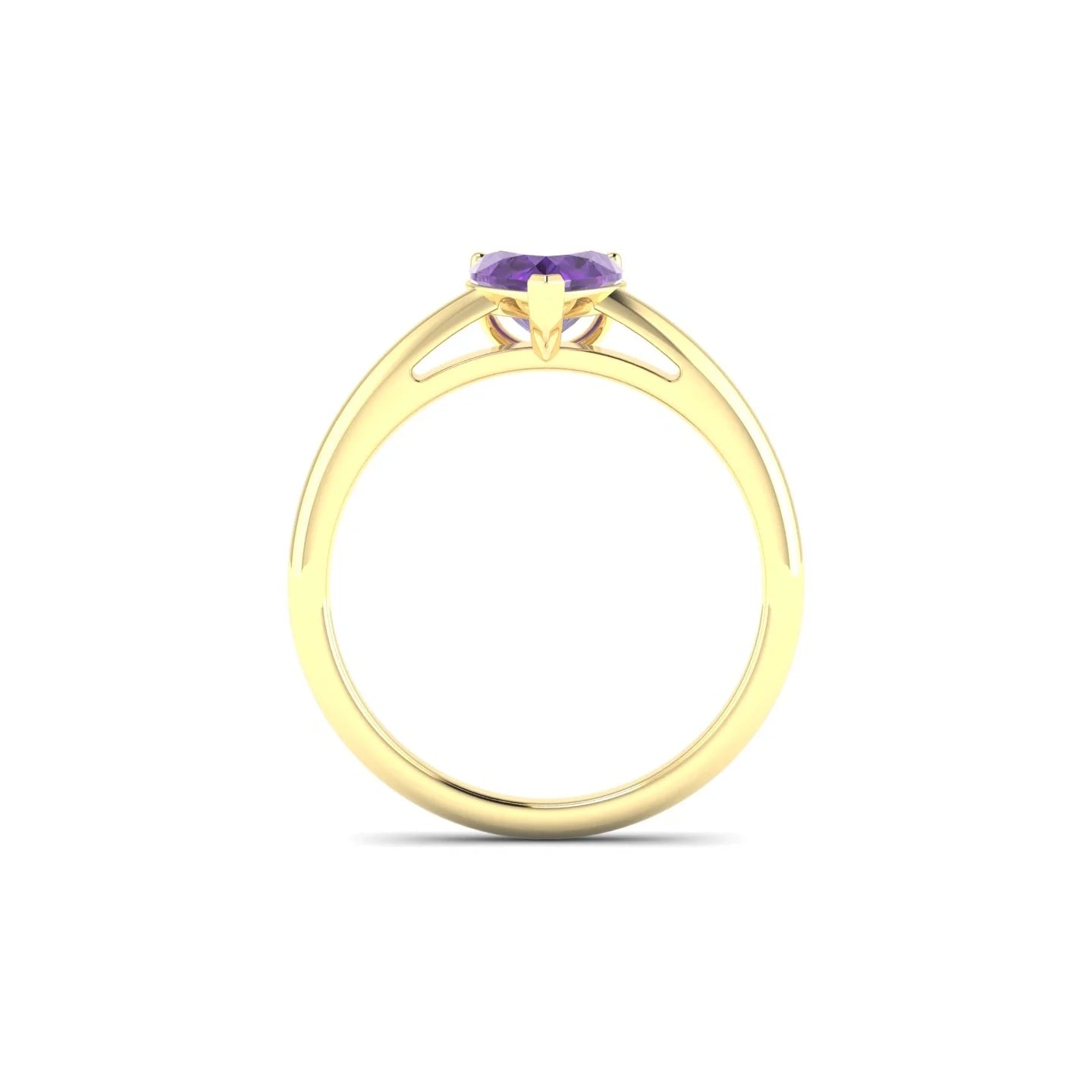 Treasure | 18k Yellow Gold 6 mm Heart Amethyst Ring