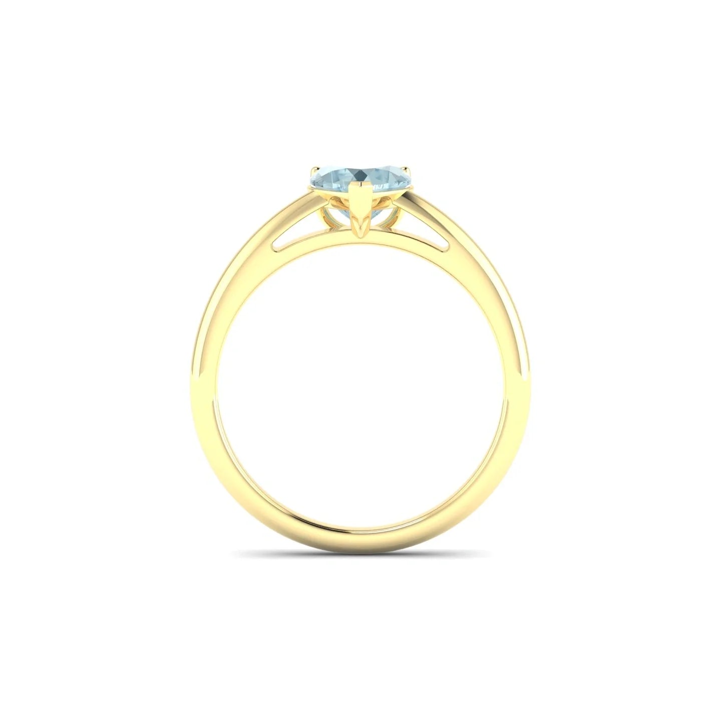 Treasure | 18k Yellow Gold 6 mm Heart Aquamarine Ring