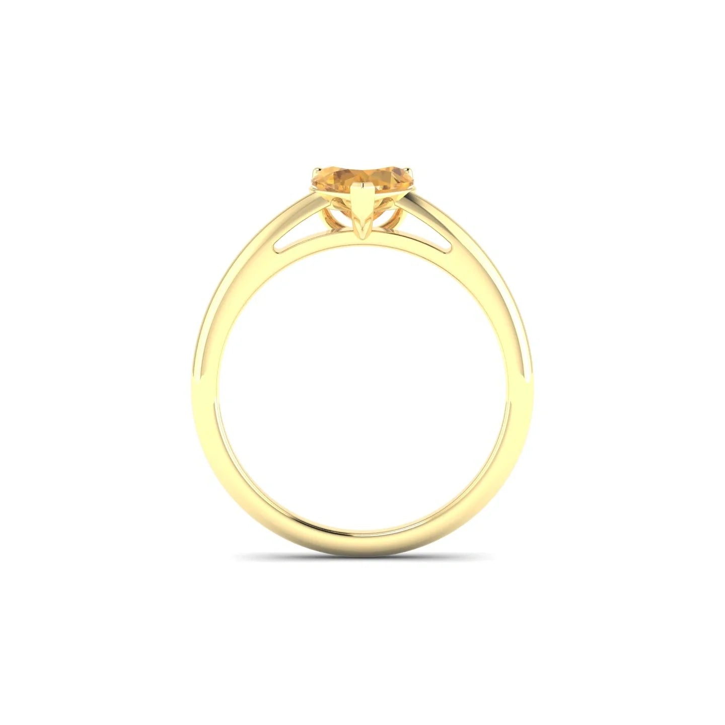Treasure | 18k Yellow Gold 6 mm Heart Citrine Ring