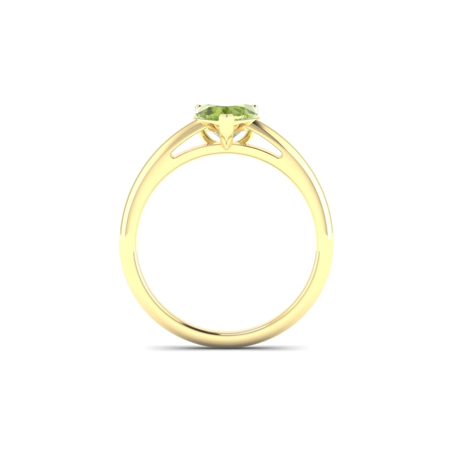 Treasure | 18k Yellow Gold 6 mm Heart Peridot Ring
