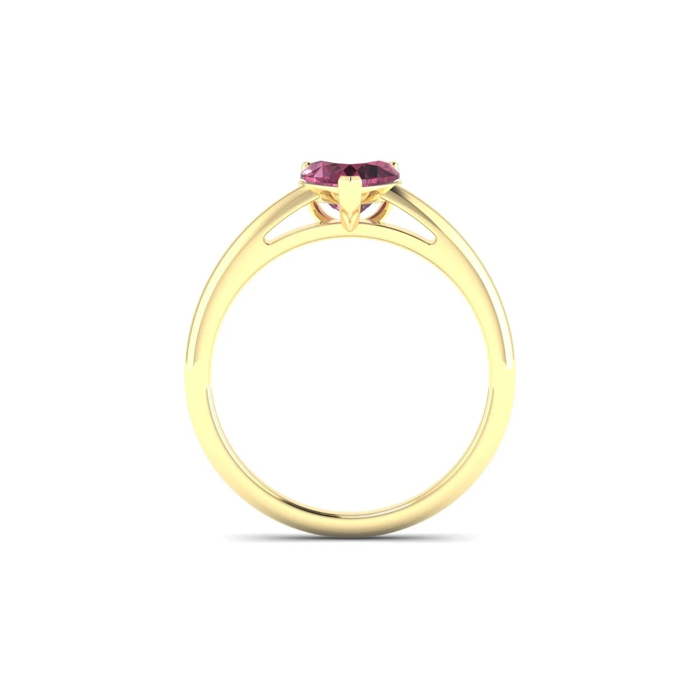 Treasure | 18k Yellow Gold 6 mm Heart Rhodolite Ring
