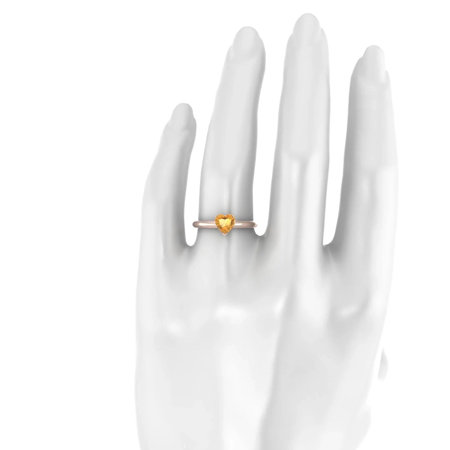 Treasure | 18k Rose Gold 6 mm Heart Citrine Ring