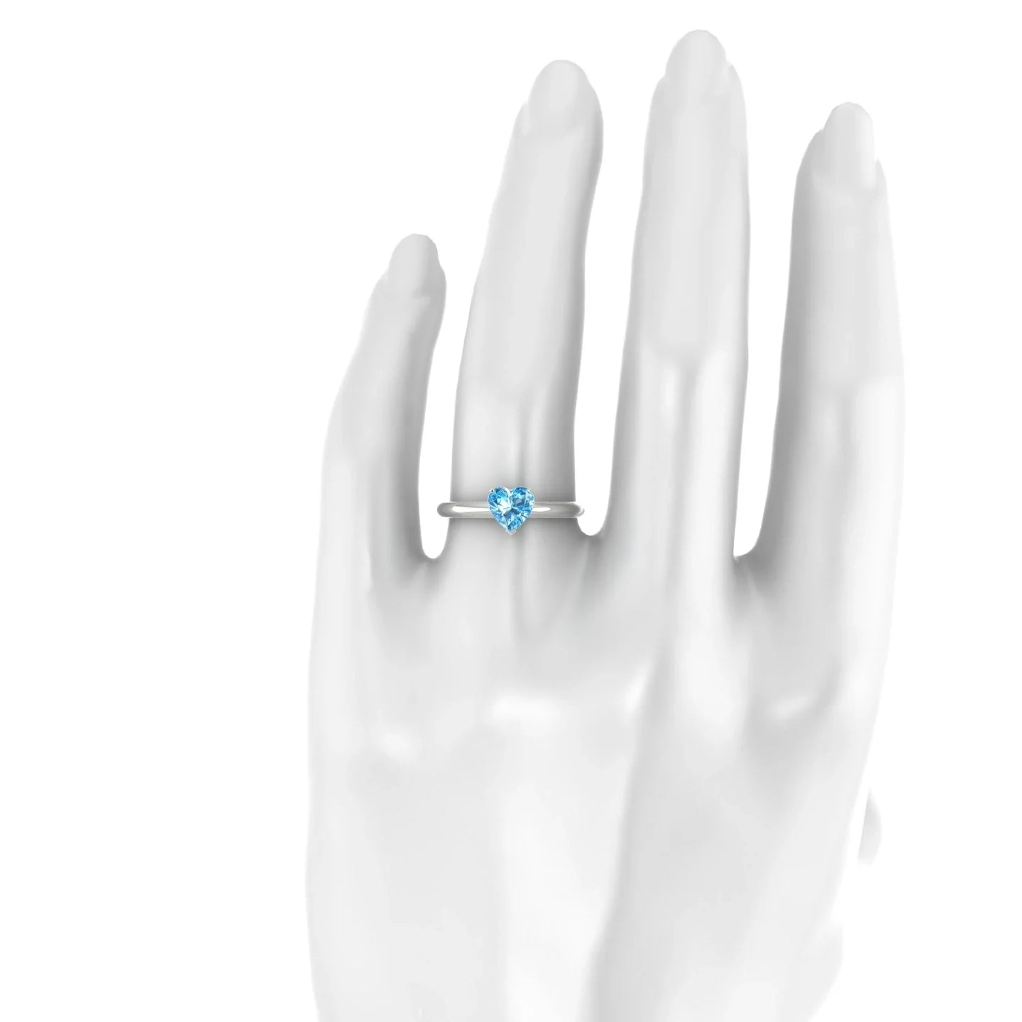 Treasure | 18k White Gold 6 mm Heart Topaz Ring