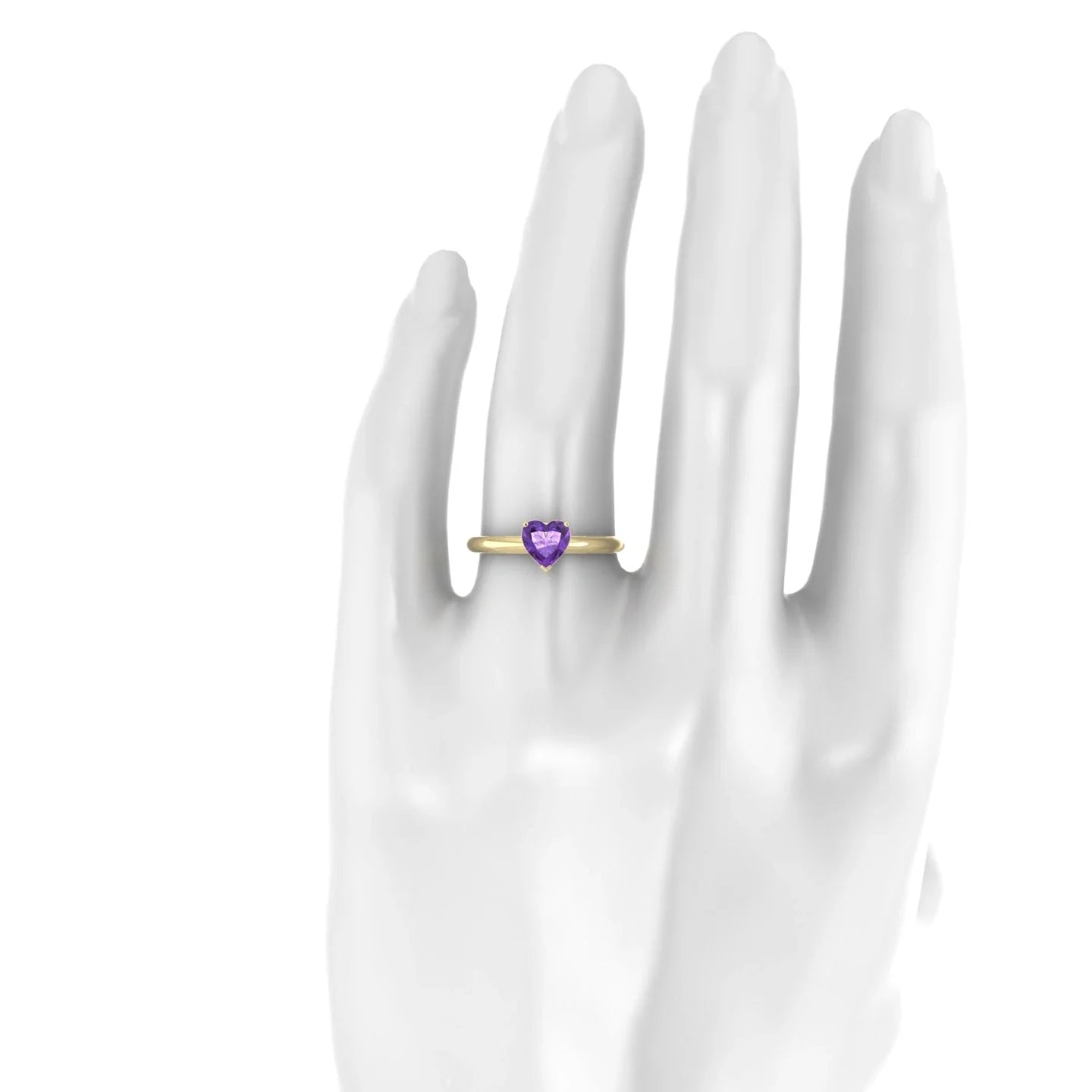 Treasure | 18k Yellow Gold 6 mm Heart Amethyst Ring