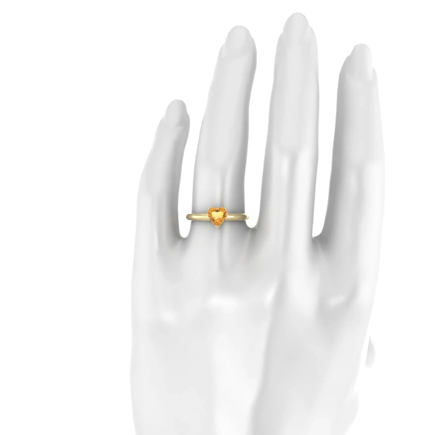 Treasure | 18k Yellow Gold 6 mm Heart Citrine Ring