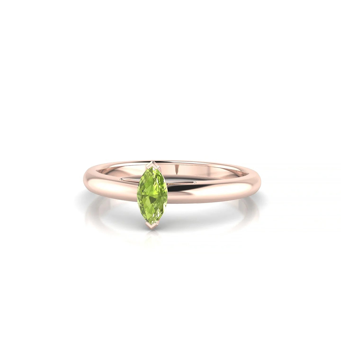 Treasure | 18k Rose Gold 6 x 3 mm Marquise Peridot Ring