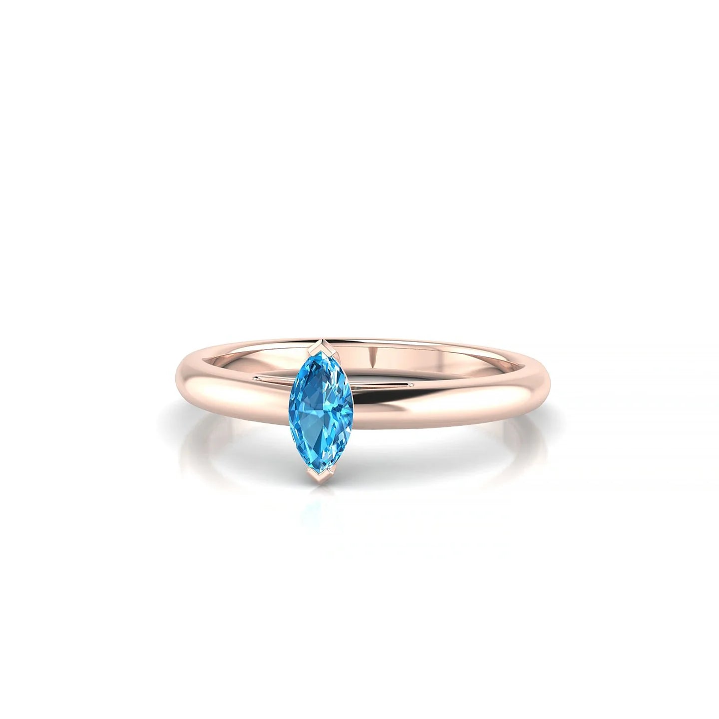 Treasure | 18k Rose Gold 6 x 3 mm Marquise Topaz Ring