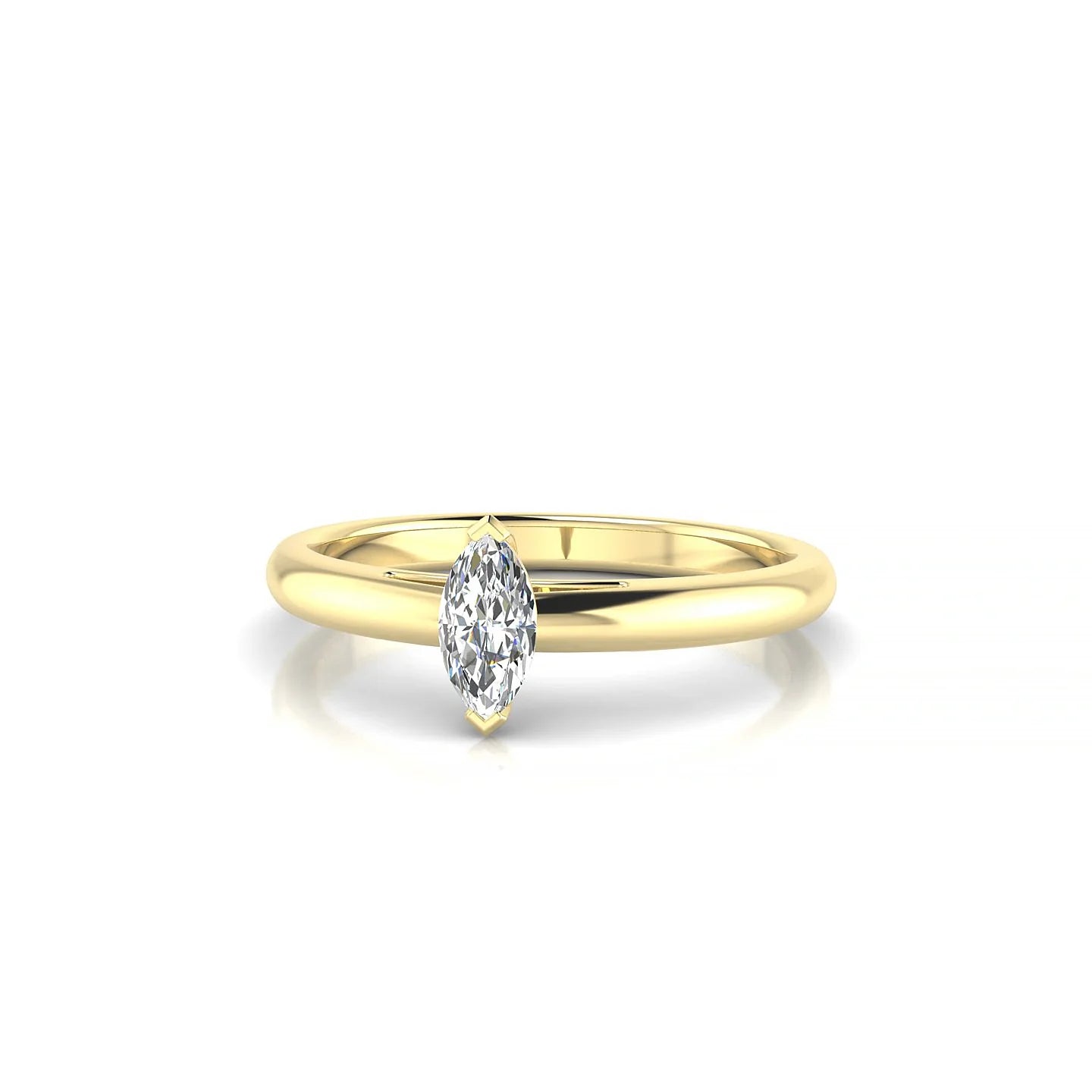 Treasure | 18k Yellow Gold 6 x 3 mm Marquise Diamond Ring
