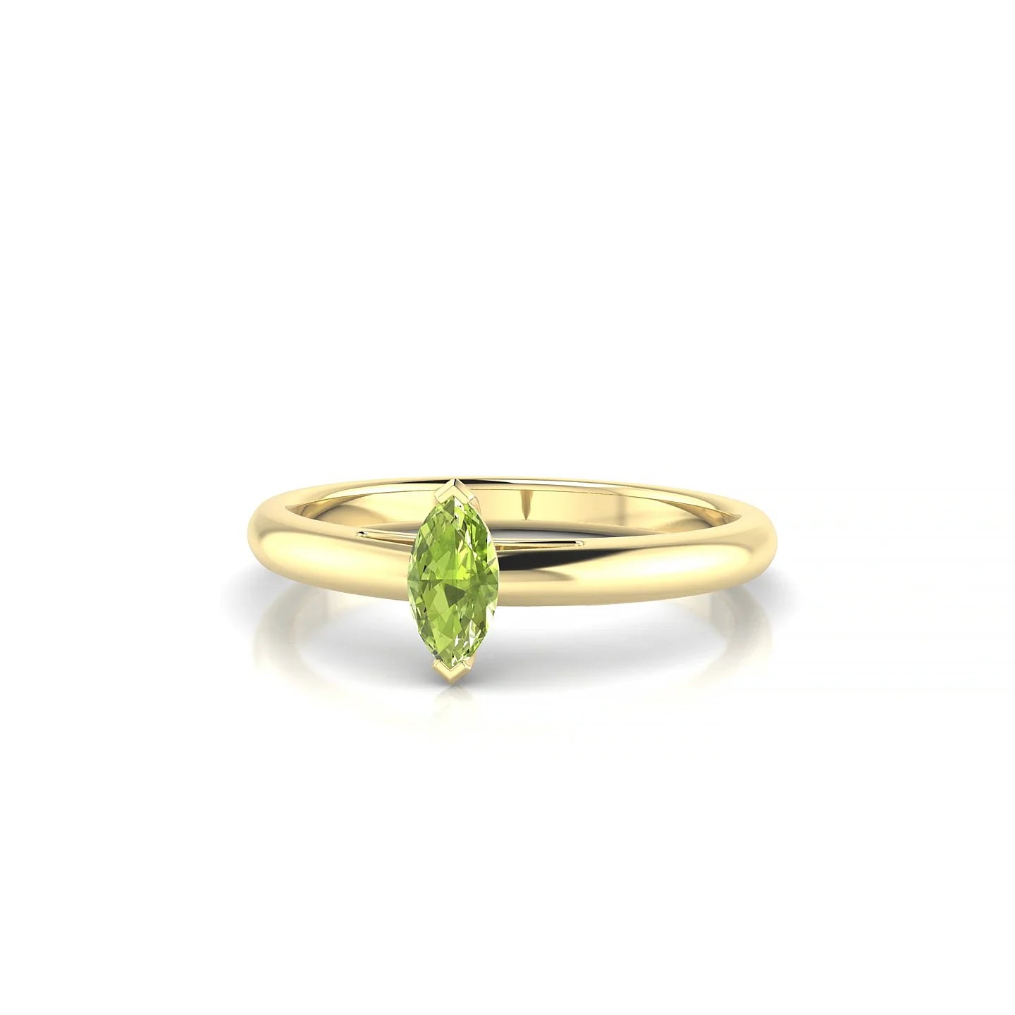 Treasure | 18k Yellow Gold 6 x 3 mm Marquise Peridot Ring