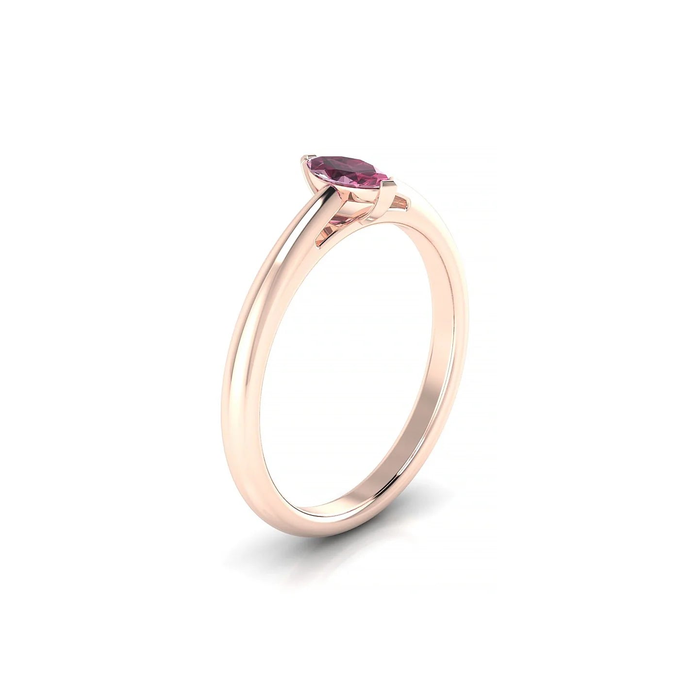 Treasure | 18k Rose Gold 6 x 3 mm Marquise Rhodolite Ring