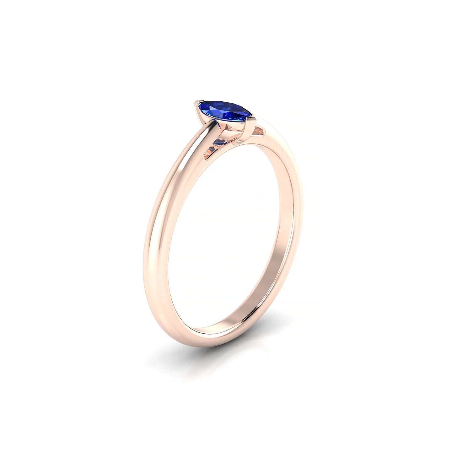 Treasure | 18k Rose Gold 6 x 3 mm Marquise Sapphire Ring