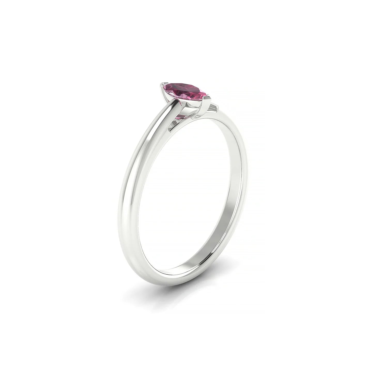 Treasure | 18k White Gold 6 x 3 mm Marquise Rhodolite Ring