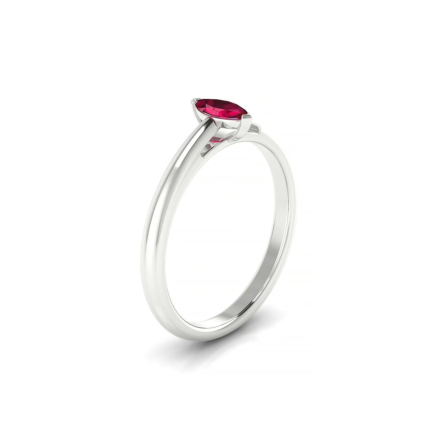 Treasure | 18k White Gold 6 x 3 mm Marquise Ruby Ring
