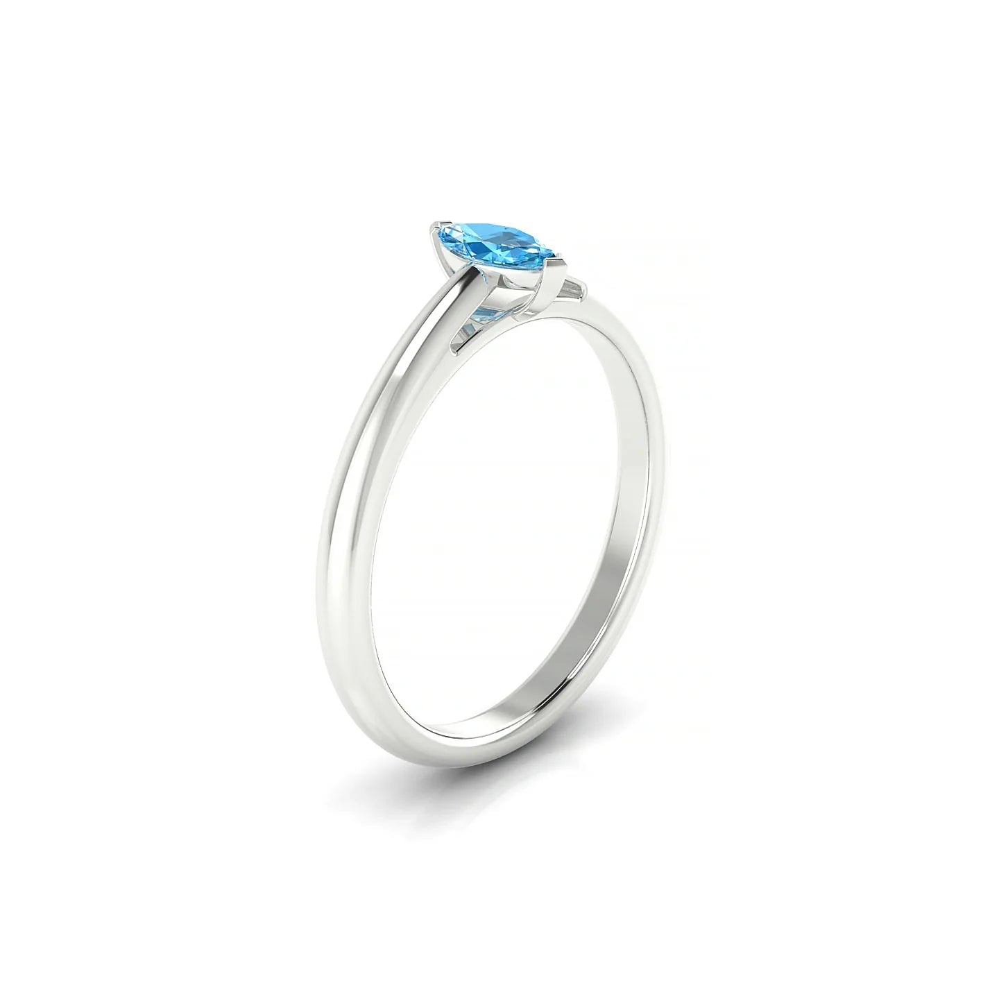 Treasure | 18k White Gold 6 x 3 mm Marquise Topaz Ring
