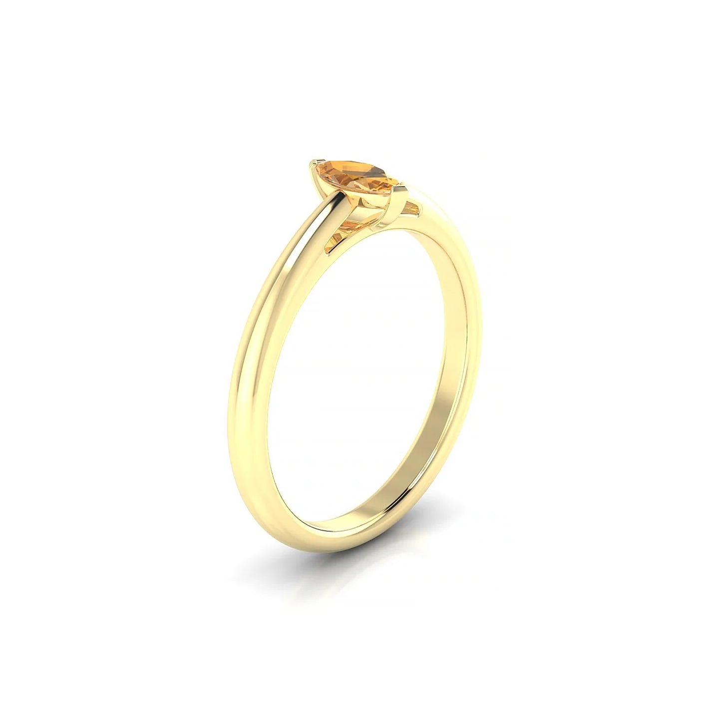 Treasure | 18k Yellow Gold 6 x 3 mm Marquise Citrine Ring
