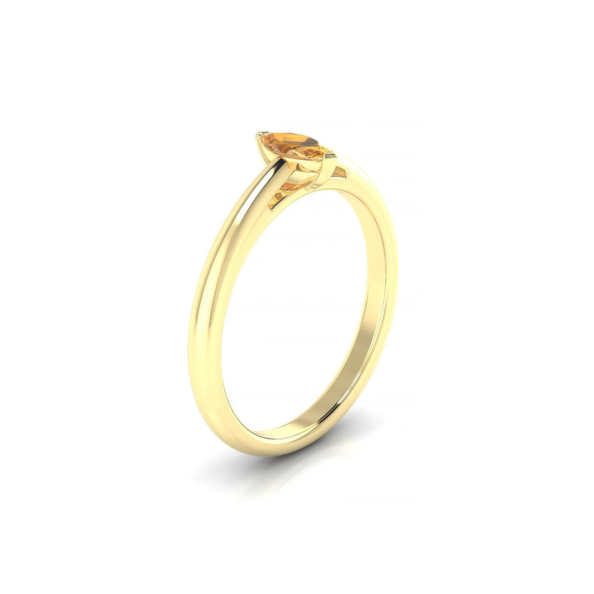 Treasure | 18k Yellow Gold 6 x 3 mm Marquise Citrine Ring