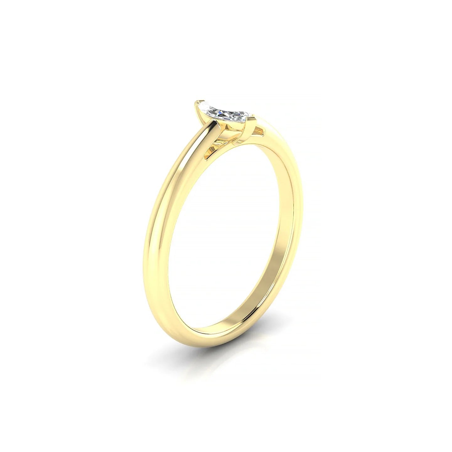 Treasure | 18k Yellow Gold 6 x 3 mm Marquise Diamond Ring
