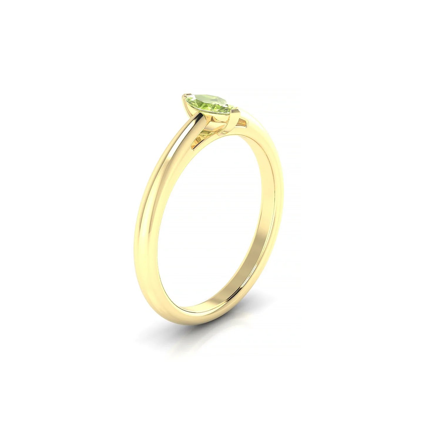 Treasure | 18k Yellow Gold 6 x 3 mm Marquise Peridot Ring