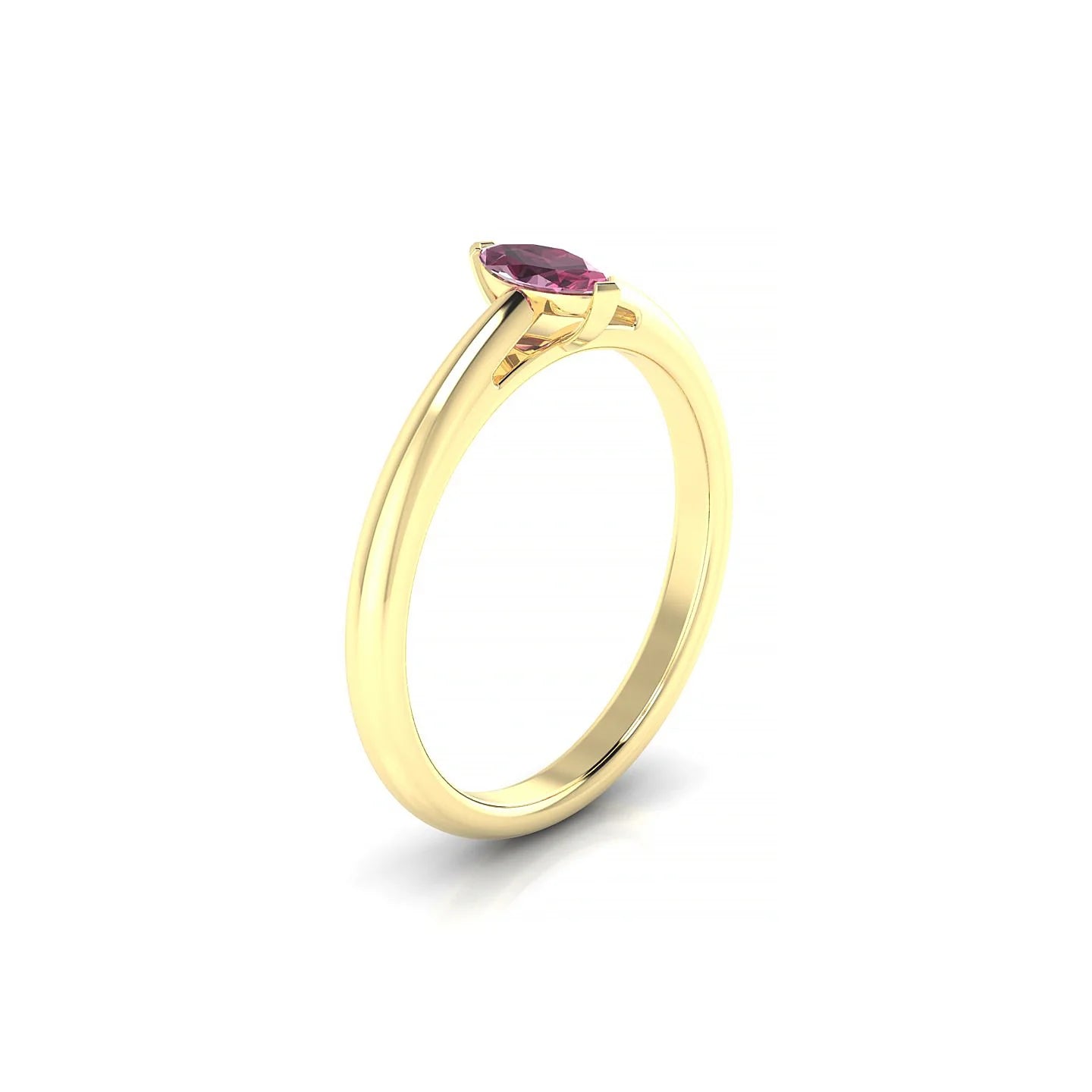 Treasure | 18k Yellow Gold 6 x 3 mm Marquise Rhodolite Ring