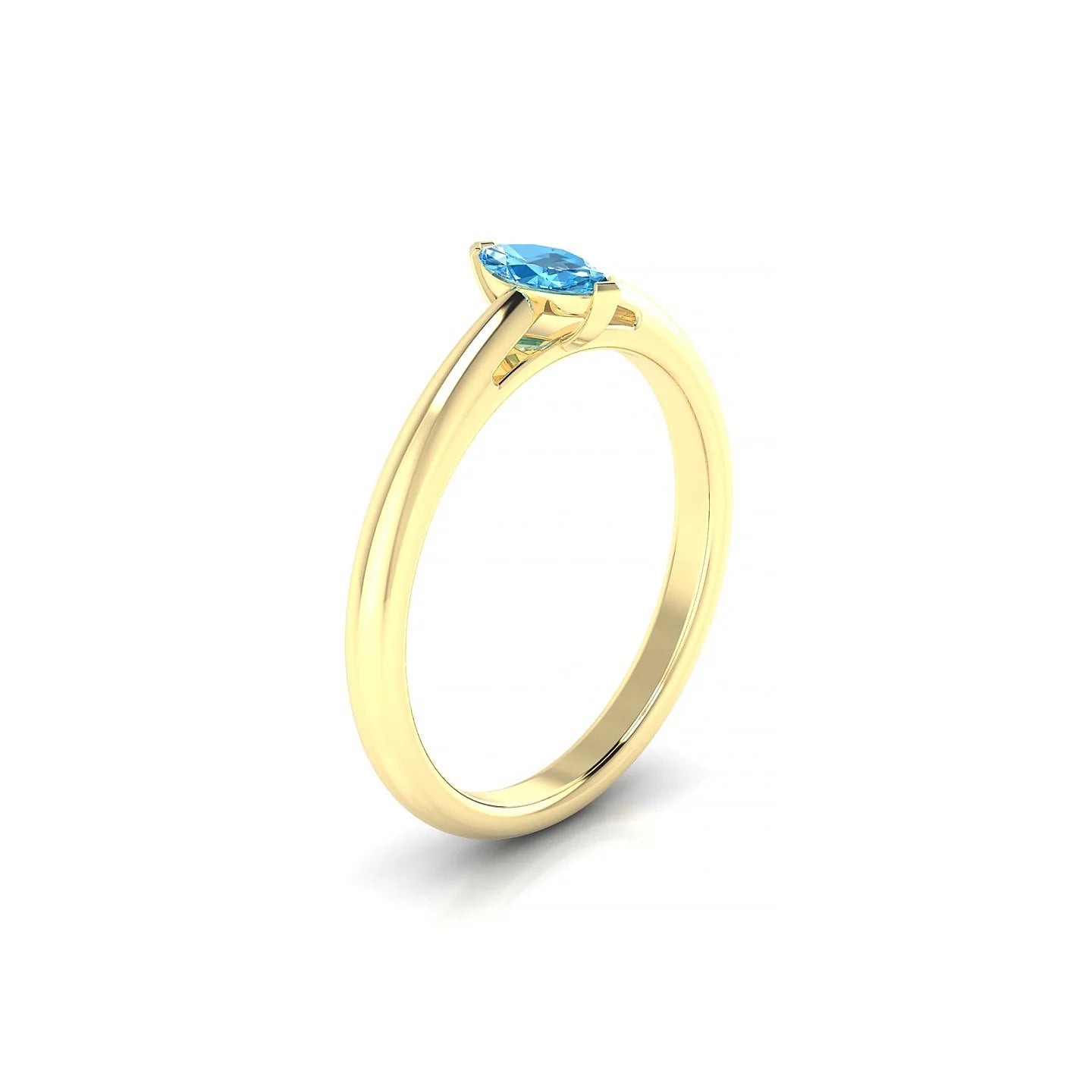 Treasure | 18k Yellow Gold 6 x 3 mm Marquise Topaz Ring