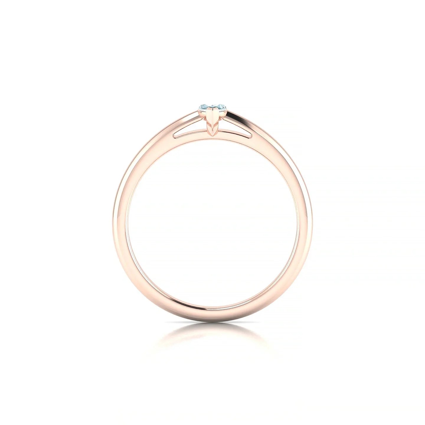 Treasure | 18k Rose Gold 6 x 3 mm Marquise Aquamarine Ring