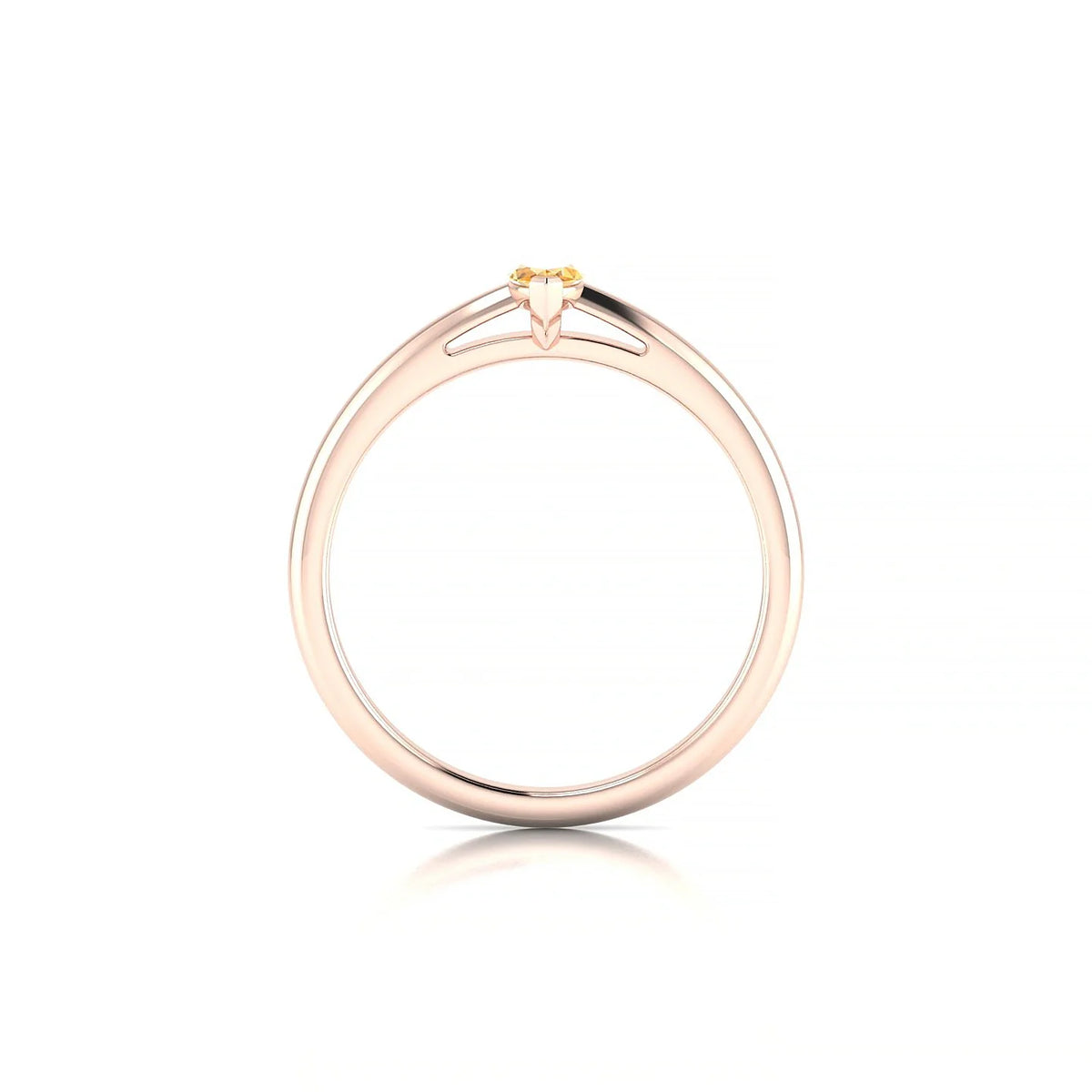 Treasure | 18k Rose Gold 6 x 3 mm Marquise Citrine Ring